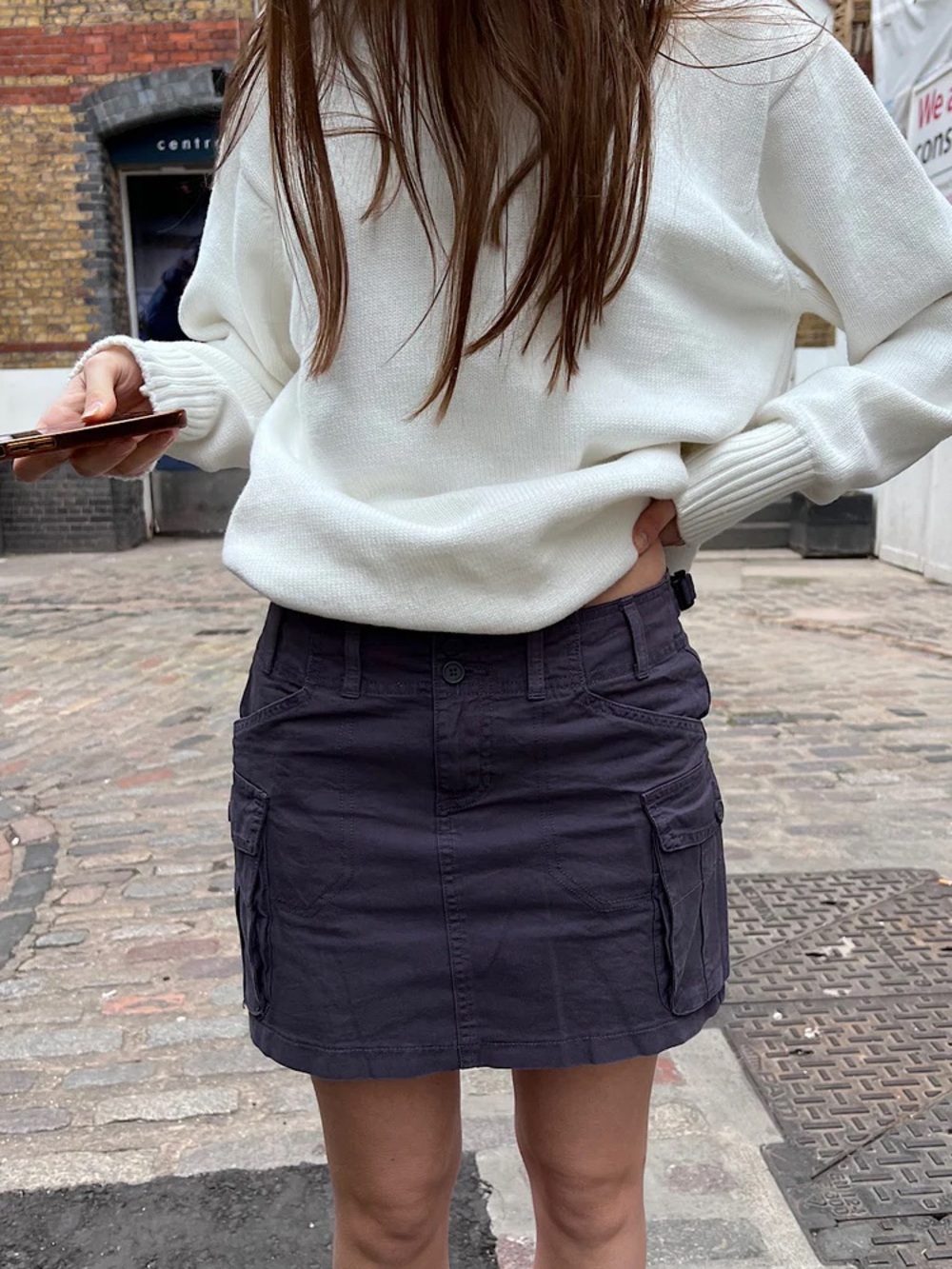 Brandy Melville black Cargo Mini Skirt